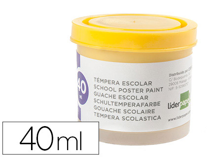 TEMPERA LIDERPAPEL ESCOLAR 40 ML AMARILLO