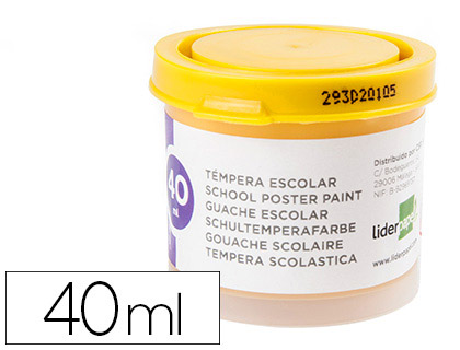 TEMPERA LIDERPAPEL ESCOLAR 40 ML AMARILLO ORO