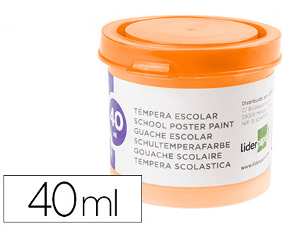 TEMPERA LIDERPAPEL ESCOLAR 40 ML NARANJA