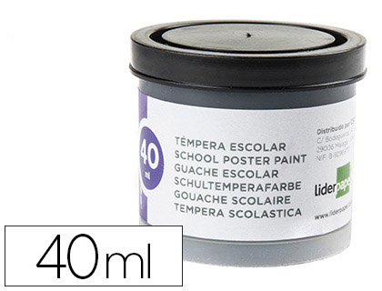 TEMPERA LIDERPAPEL ESCOLAR 40 ML NEGRO