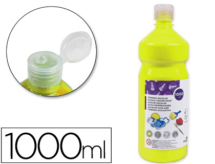 TEMPERA LIQUIDA LIDERPAPEL ESCOLAR 1000 ML AMARILLO LIMON