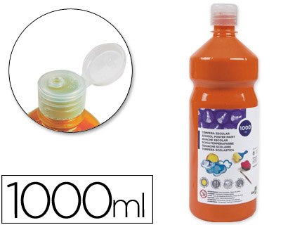 TEMPERA LIQUIDA LIDERPAPEL ESCOLAR 1000 ML NARANJA