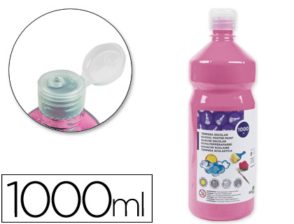 TEMPERA LIQUIDA LIDERPAPEL ESCOLAR 1000 ML ROSA
