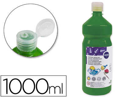 TEMPERA LIQUIDA LIDERPAPEL ESCOLAR 1000 ML VERDE OSCURO