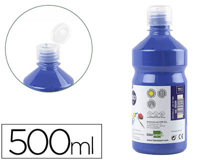 TEMPERA LIQUIDA LIDERPAPEL ESCOLAR 500 ML AZUL MARINO