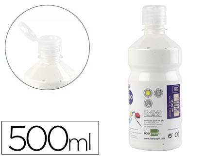 TEMPERA LIQUIDA LIDERPAPEL ESCOLAR 500 ML BLANCO