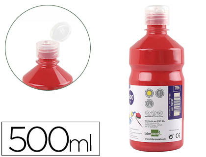 TEMPERA LIQUIDA LIDERPAPEL ESCOLAR 500 ML ROJO