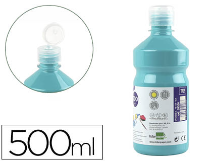 TEMPERA LIQUIDA LIDERPAPEL ESCOLAR 500 ML TURQUESA