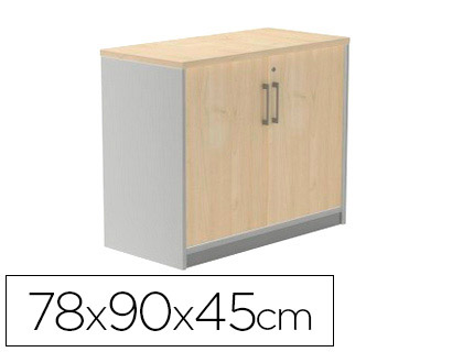 ARMARIO ROCADA CON UN ESTANTE Y DOS PUERTAS ENTERAS SERIE STORE 78X90X45 CM ACABADO AN01 GRIS/HAYA