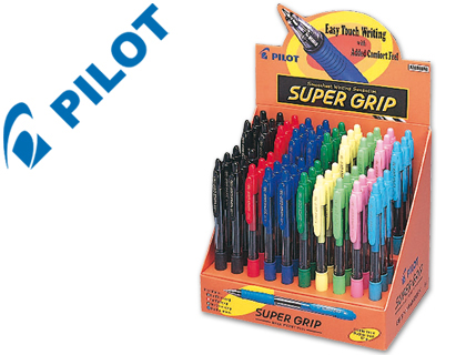 BOLIGRAFO PILOT SUPER GRIP EXPOSITOR DE 60 UNIDADES