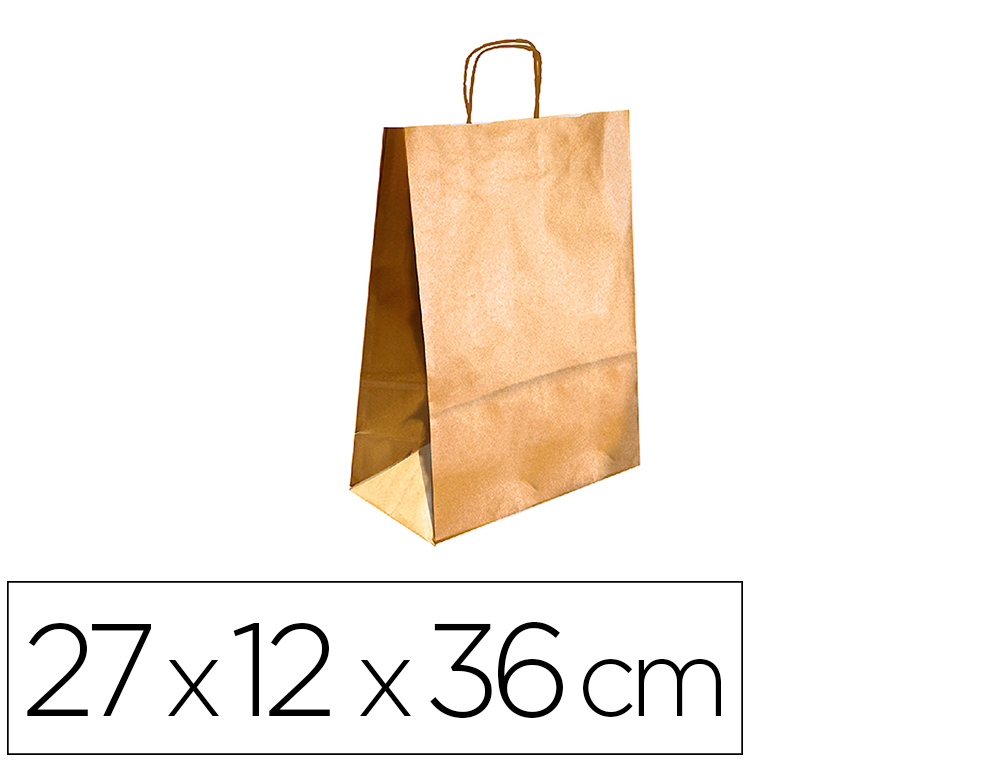 BOLSA KRAFT Q-CONNECT ORO ASA RETORCIDA 270X120X360 MM
