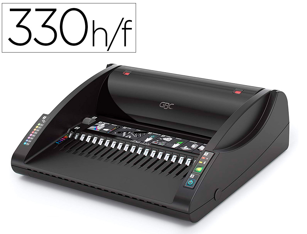 ENCUADERNADORA ELECTRICA PARA CANUTILLO GBC COMBBIND C200E PERFORA 15 HOJAS TAMAÑO A4 ENCUADERNA 330 HOJAS