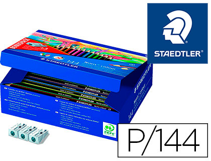 LAPIZ DE COLOR STAEDTLER WOPEX ECOLOGICO CAJA DE 144 UNIDADES SURTIDAS 12 COLORES SURTIDOS