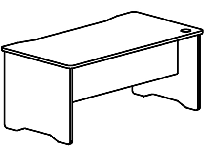 MESA OFICINA ROCADA SERIE WORK 200X80 ACABADO AA01 HAYA/HAYA
