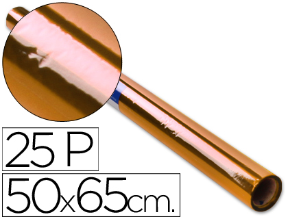 PAPEL CELOFAN ROLLO TREPADO NARANJA 25 HOJAS DE 50X65 CM