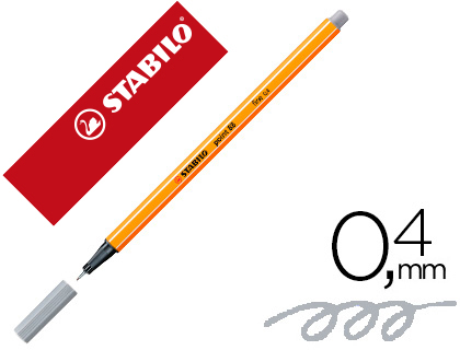 ROTULADOR STABILO PUNTA DE FIB RA POINT 88 GRIS AZULADO CLARO PUNTA FINA 0,4MM