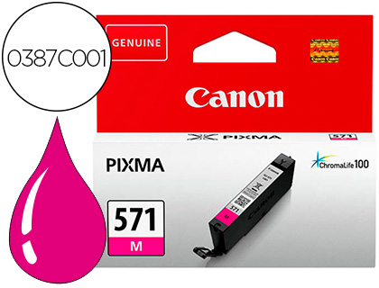 INK-JET CANON CLI 571 PIXMA TS5051/ TS6050 / TS8051 / TS9050 MAGENTA 182 PAGINAS
