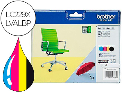 INK-JET BROTHER LC229XLVALBP MFC-J5320DW / J5620DW / J5625DW / J5720DW PACK 4 COLORES NEGRO AMARILLO CIAN