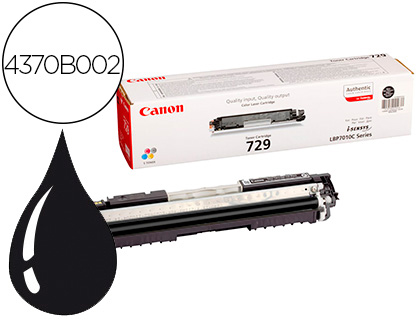 TONER CANON 729 BK I-SENSYS LBP7010C / LBP7018C NEGRO 1.200 PAG
