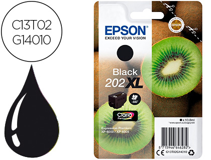 INK-JET EPSON 202 XL XP-6000 / XP-6005 / XP-6100 / XP-6105 NEGRO 550 PAG