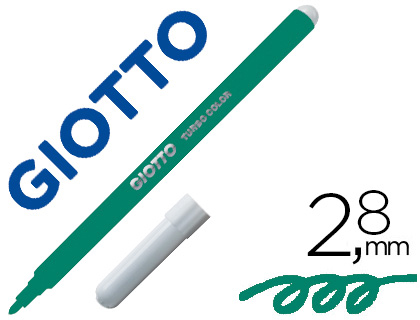 ROTULADOR GIOTTO TURBO COLOR LAVABLE CON PUNTA BLOQUEADA UNICOLOR VERDE OSCURO