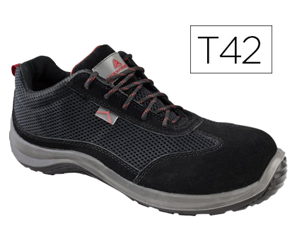 ZAPATOS DE SEGURIDAD DELTAPLUS ASTI PIEL DE SERRAJE AFELPADO SUELA DE COMPOSITE NEGRO TALLA 42
