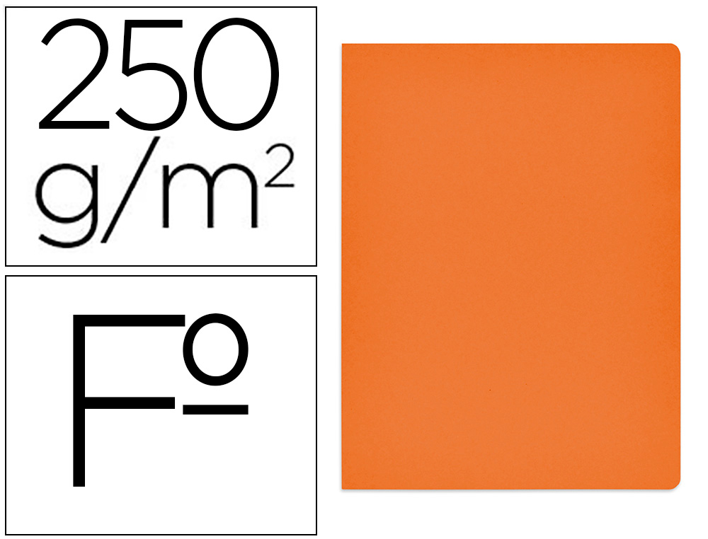 SUBCARPETA CARTULINA GIO SIMPLE INTENSO FOLIO NARANJA 250G/M2