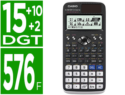 CALCULADORA CASIO FX-991SP CW IBERIA CLASSWIZ CIENTIFICA 560 FUNCIONES 9 MEMORIAS 10+2 DIGITOS 5 IDIOMAS CON TAPA
