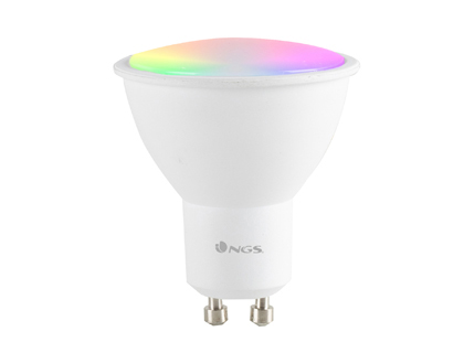 BOMBILLA NGS BULB WIFI LED GLEAM 510C HALOGENA COLORES 5W 460 LUMENES BASE GU10 REGULABLE EN INTESIDAD