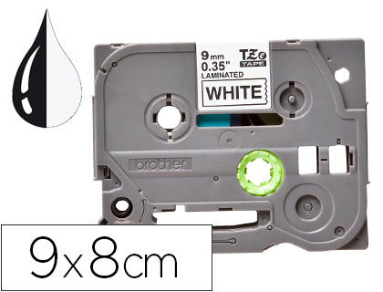 CINTA Q-CONNECT TZE-221 BLANCO-NEGRO 9MM LONGITUD 8 MT