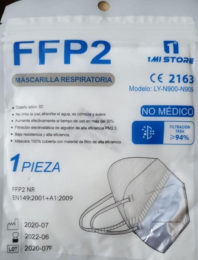 MASCARILLA DE PROTECCIÓN FFP2 CERTIFICADO CE 2163 CON CLIP DE AJUSTE INDIVIDUAL