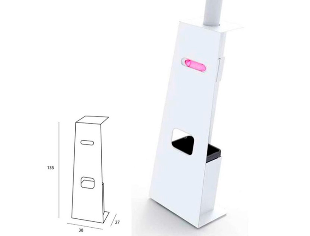 DISPENSADOR PLANNING SISPLAMO DE GEL Y GUANTES CON PAPELERA INCLUYE BOTELLA GEL 1 LITRO 1350X270X380 MM