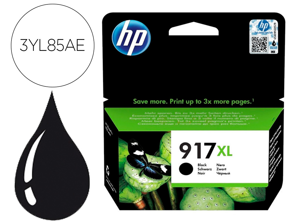 INK-JET HP 917 XL OFFICEJET PRO 8020 / 8022 / 8023 / 8024 / 8025 NEGRO 1.500 PAG
