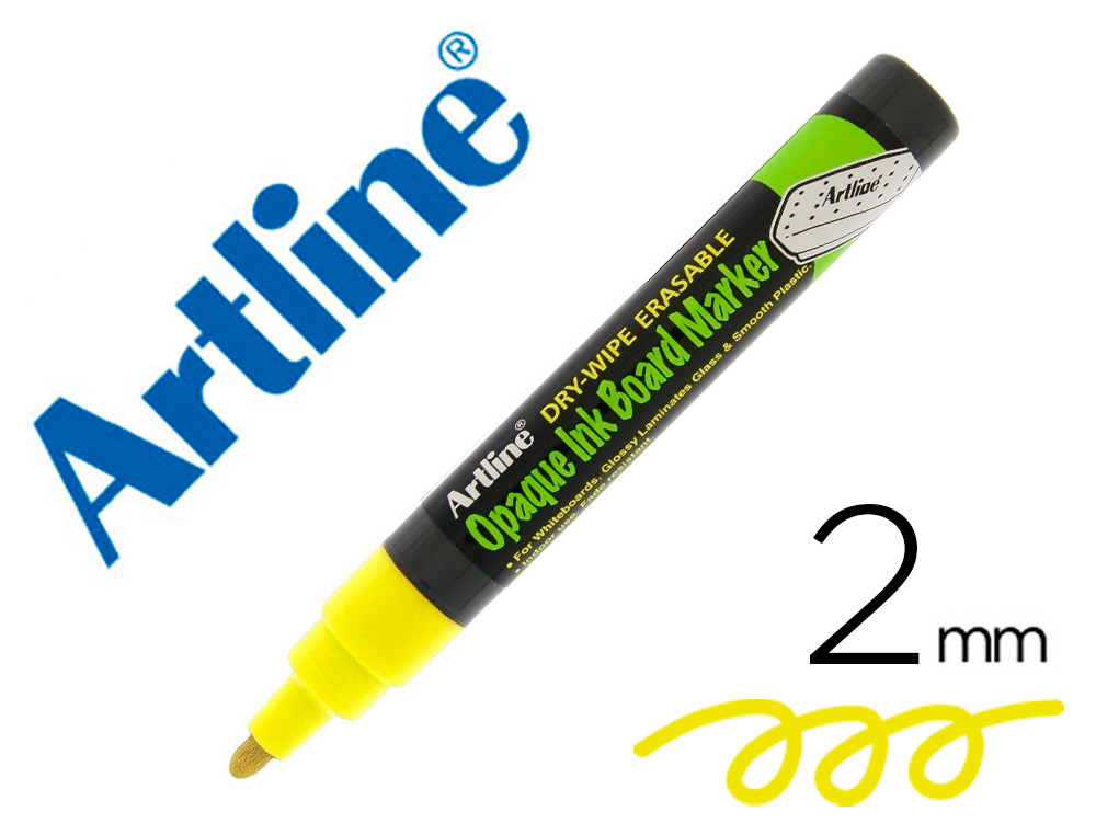 ROTULADOR ARTLINE PIZARRA EPD-4 COLOR AMARILLO FLUORESCENTE OPAQUE INK BOARD PUNTA REDONDA 2 MM