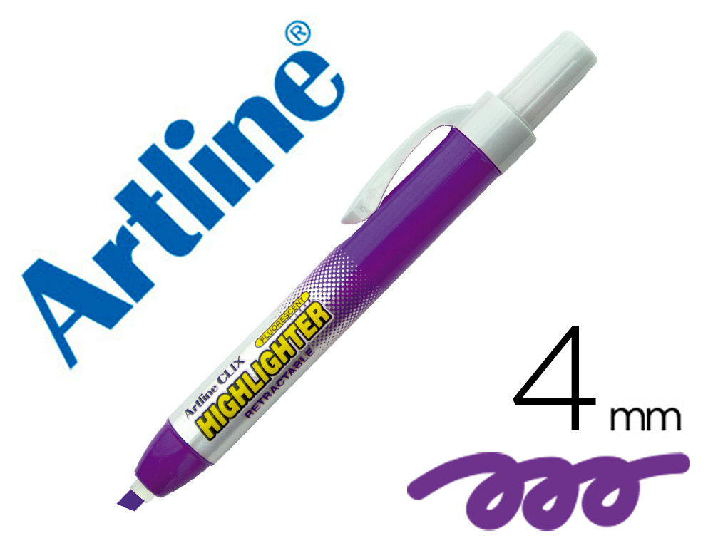 ROTULADOR ARTLINE CLIX FLUORESCENTE EK-63 VIOLETA PUNTA BISELADA 4 MM