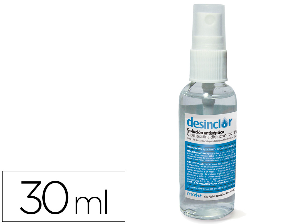 SOLUCION ANTISEPTICA CLORHEXIDINA DESINCLOR BOTE PULVERIZADOR DE 30 ML