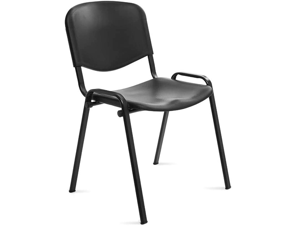 SILLA ROCADA CONFIDENTE ESTRUCTURA METALICA RESPALDO Y ASIENTO EN POLIMERO COLOR NEGRO