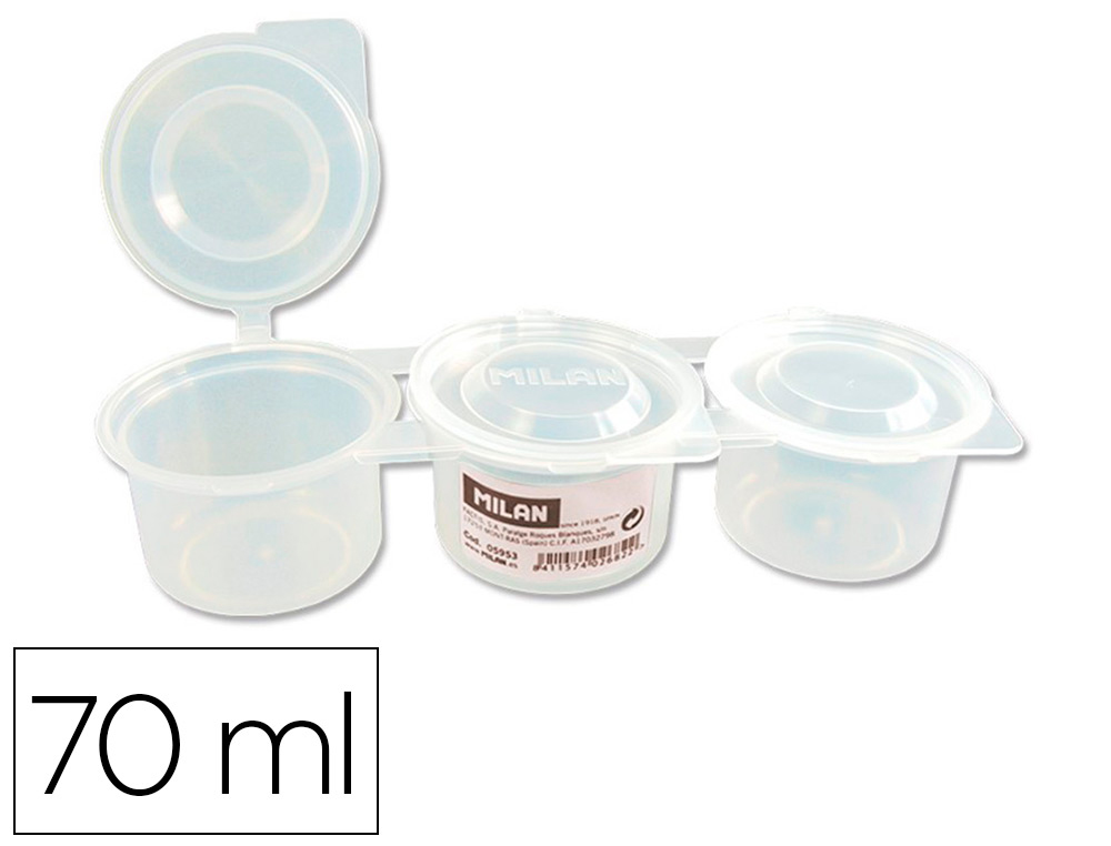 VASO PARA MEZCLA PINTURAS MILAN TRIPLE CON TAPA 70 ML