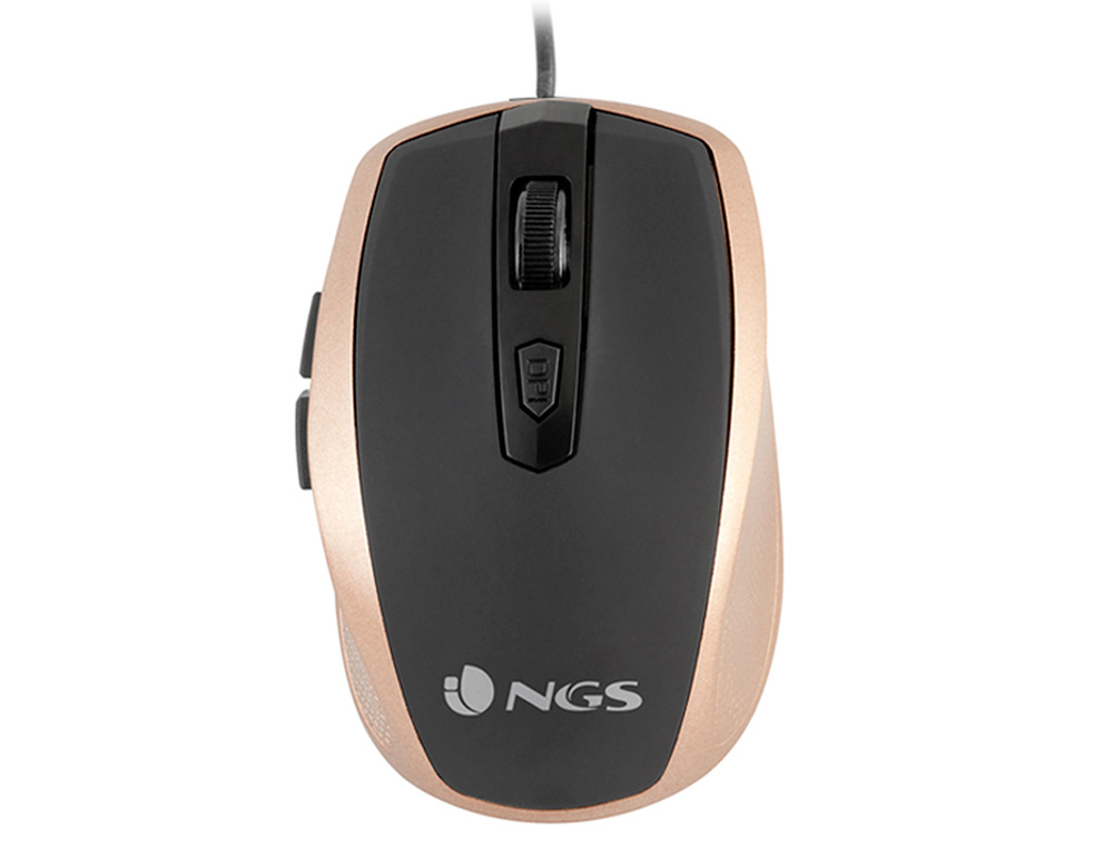 RATON NGS CABLE TICK OPTICO 800/1600 DPI 6 BOTONES NANO CONEXION USB COLOR ORO