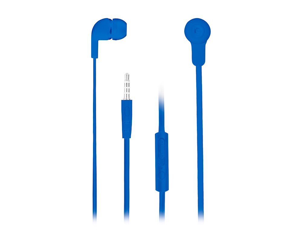AURICULAR NGS CROSS SKIP CON CONTROL DE VOLUMEN JACK 3,5 MM LONGITUD CABLE 1,2 MT COLOR AZUL