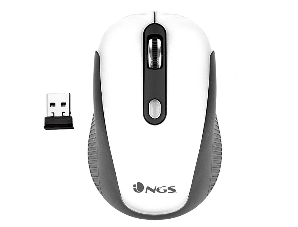 RATON NGS HAZE OPTICO 800/1600 DPI INALAMBRICO NANO RECEPTOR USB 2,4 GHZ COLOR BLANCO