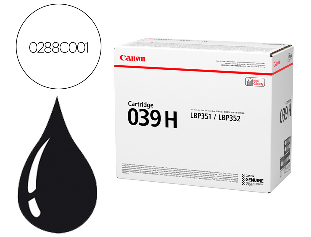 TONER CANON 039H ISENSYS LBP351X LBP352X NEGRO