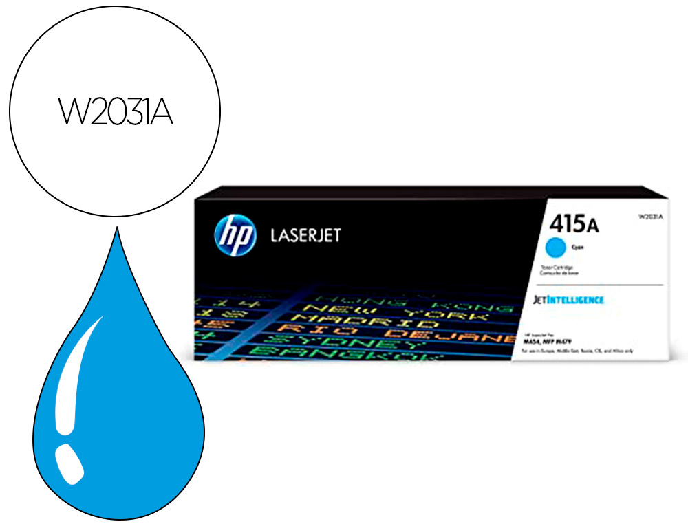 TONER HP 415A PARA HP COLOR LASERJET PRO M454 MFP M479 CIAN 2100P