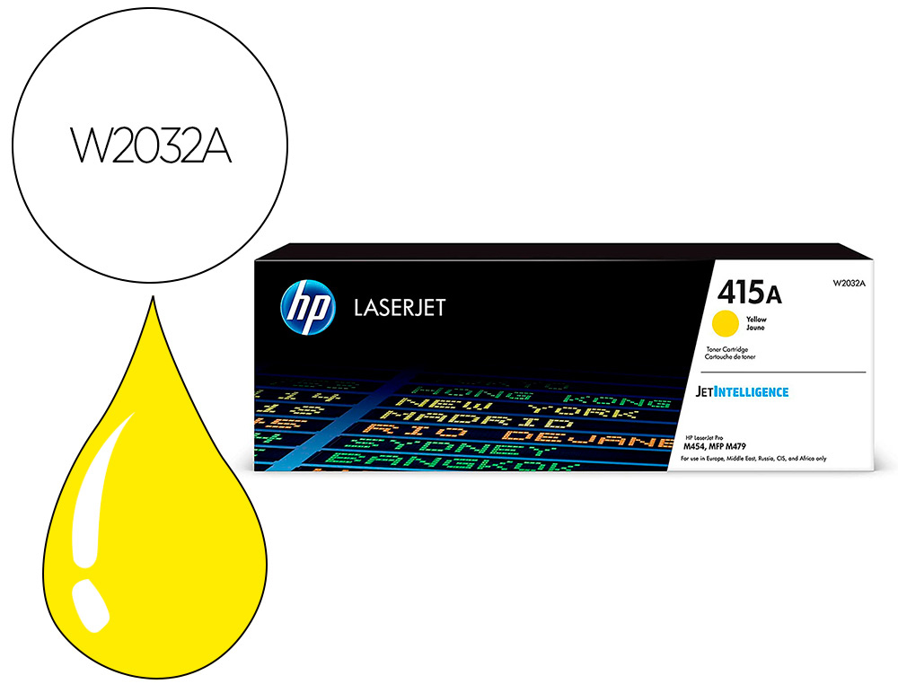 TONER HP 415A PARA HP COLOR LASERJET PRO M454 MFP M479 AMARILLO 2100P