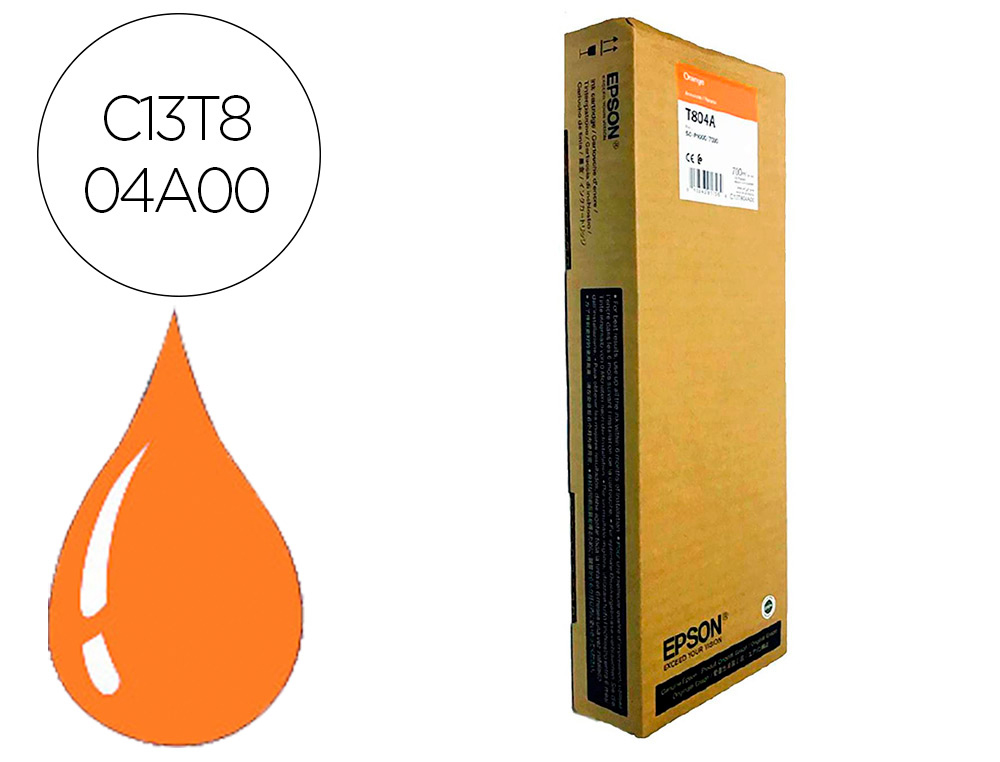 INK-JET EPSON GF SURECOLOR SERIE SC-P NARANJA ULTRACHROME HDX/HD 700ML