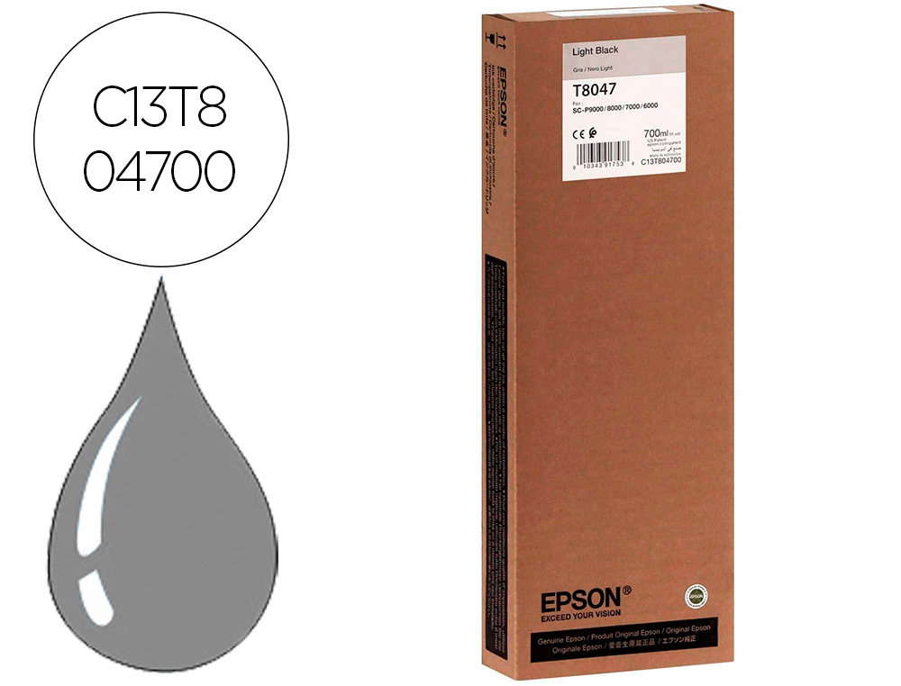 INK-JET EPSON GF SURECOLOR SERIE SC-P GRIS ULTRACHROME HDX/HD 700ML