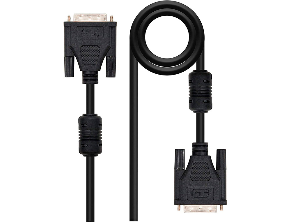 CABLE DVI NANOCABLE DUAL LINK 24+1/M-M COLOR NEGRO LONGITUD 1,8 M