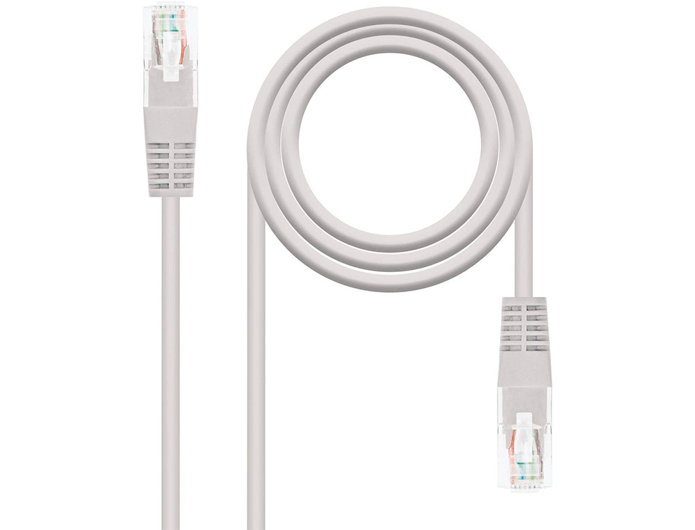 CABLE RED NANOCABLE LATIGUILLO RJ45 CATEGORIA 6 UTP AWG24 COLOR GRIS LONGITUD 0,5 M
