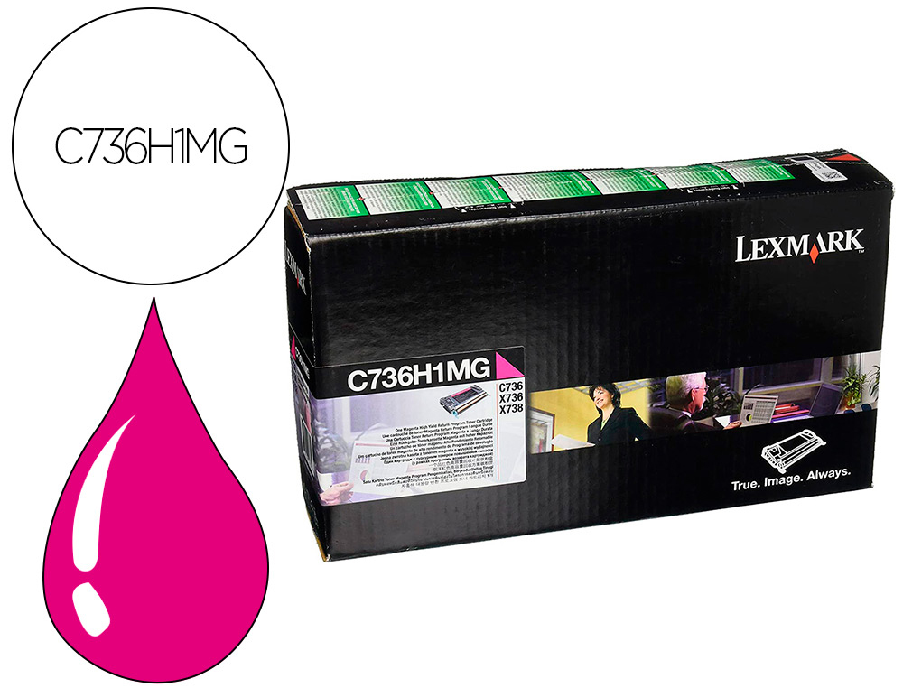 TONER LASER LEXMARK C736H1MG MAGENTA 10000 PAGINAS