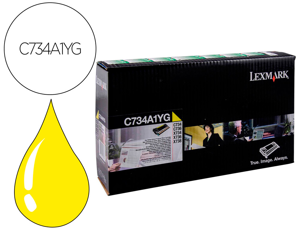 TONER LASER LEXMARK C734 AMARILLO 6000 PAGINAS